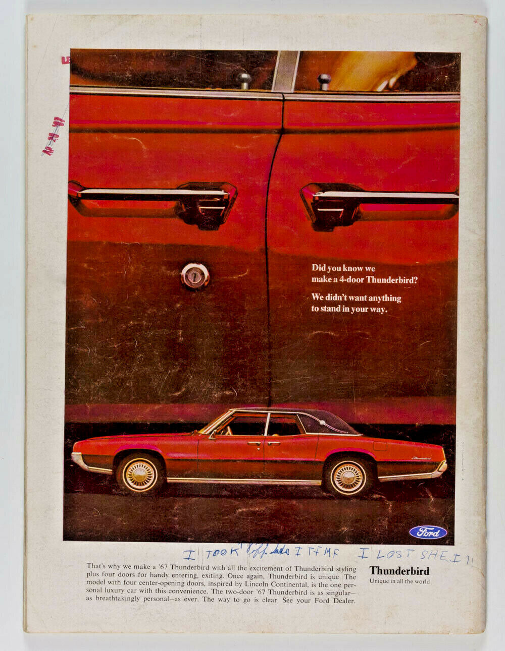 Twiggy MELVIN SOKOLSKY Bert Stern FORD MUSTANG April 1967 Newsweek magazine US