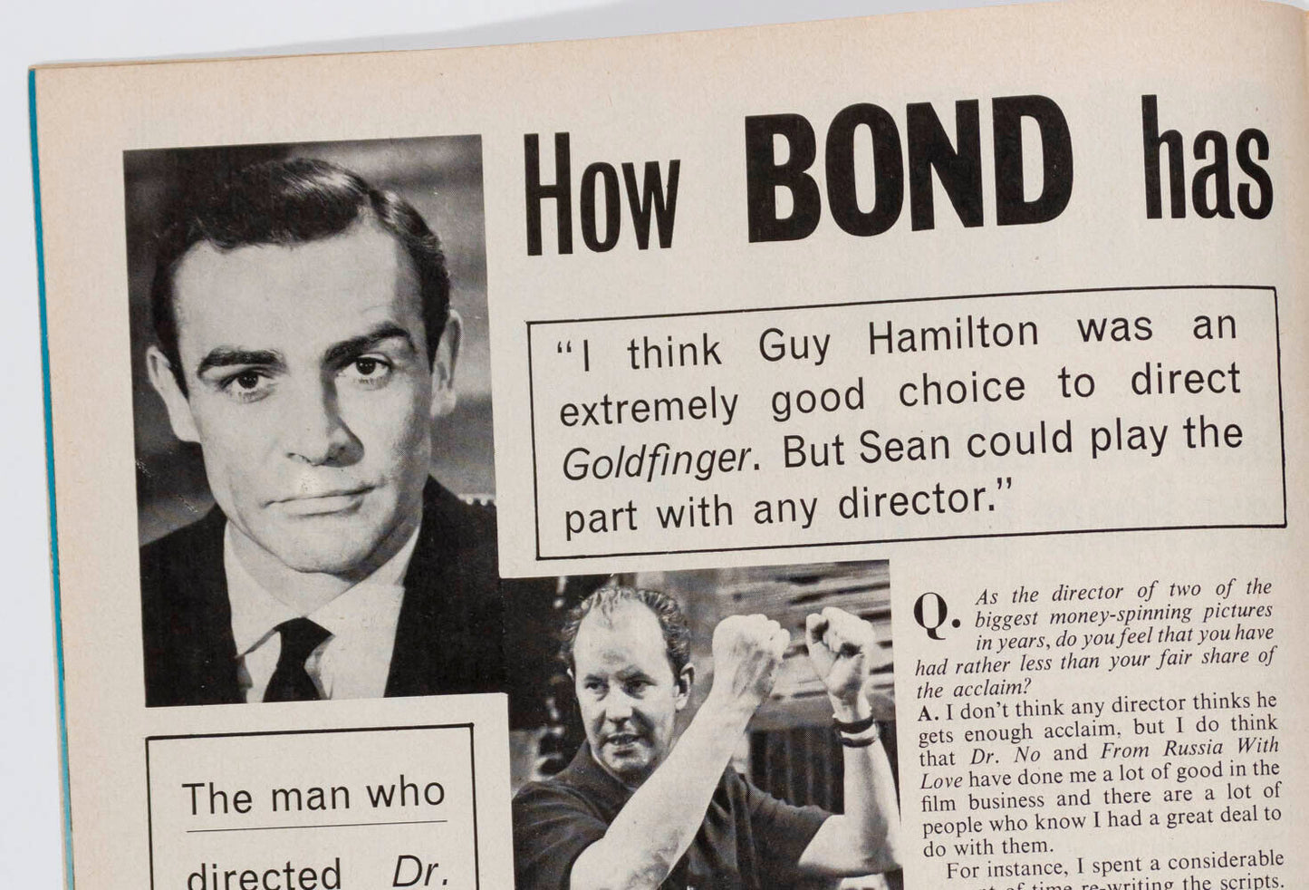 PATTIE BOYD Honor Blackman JAMES BOND Terence Young BEATLES Ian Fleming magazine
