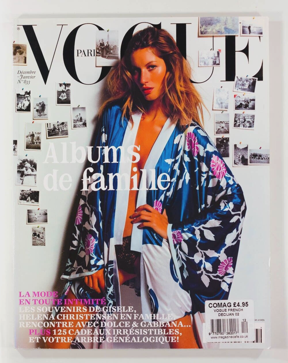 GISELE Dolce & Gabbana HELENA CHRISTENSEN Paris Vogue 2002 December Family Album