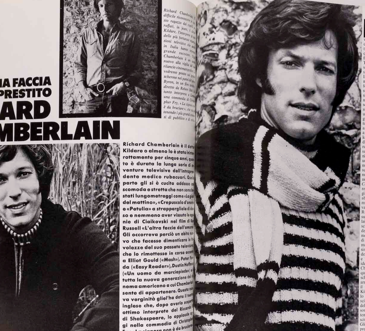 Richard Chamberlain YVES SAINT LAURENT Triumph L'UOMO VOGUE October 1972 Toscani
