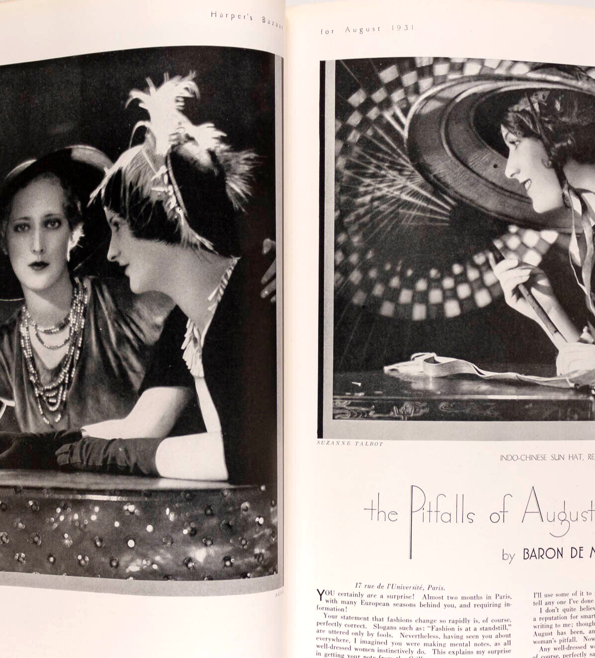 Erte BARON DE MEYER Peter Arno HARPER'S BAZAAR August 1931 Vionnet LUCKY STRIKE