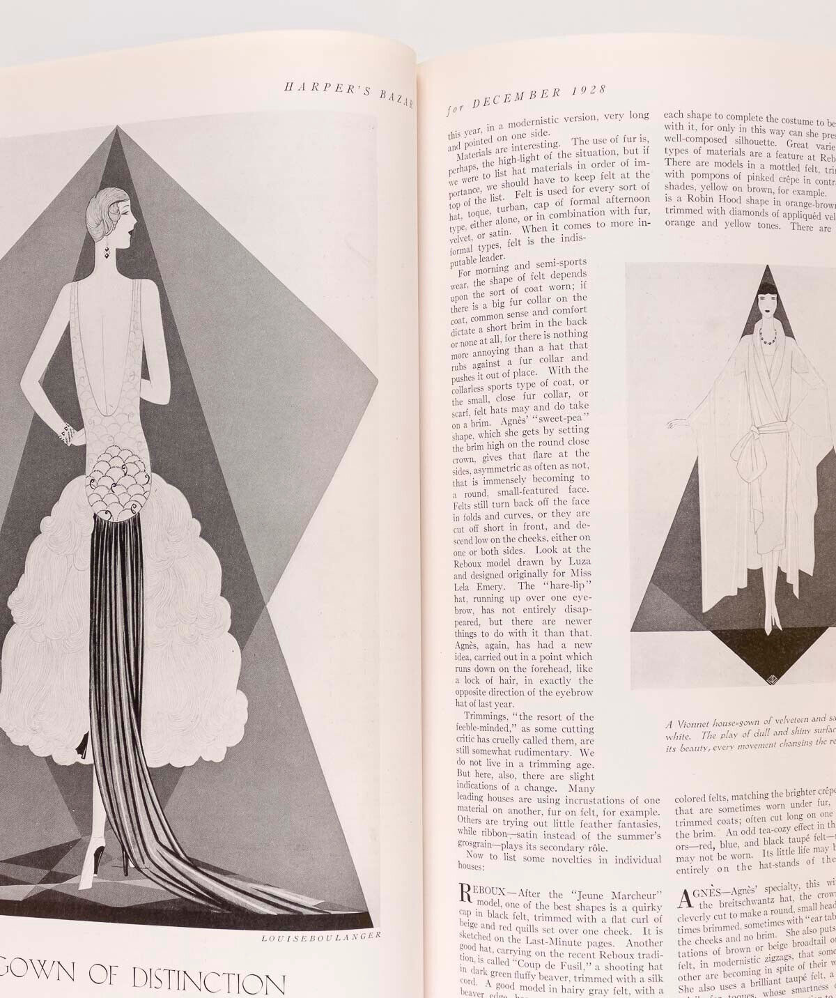 ERTE Schiaparelli ART DECO vtg HARPERS BAZAAR December 1928 Louise Boulanger US