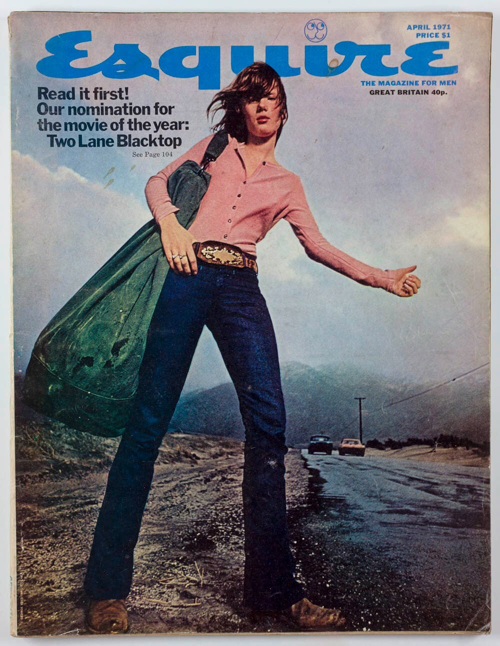 TWO LANE BLACKTOP George Lois CARL FISCHER Will Corry  ESQUIRE magazine 1971 Apr