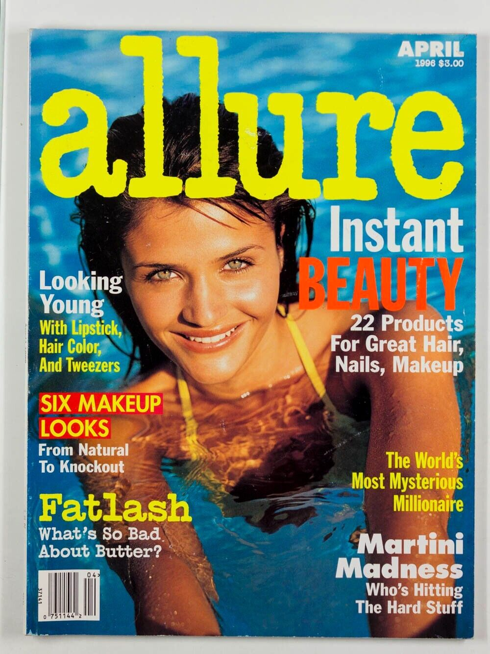 Helena Christensen NATURAL MAKE-UP Instant Beauty ALLURE MAGAZINE April 1995 USA