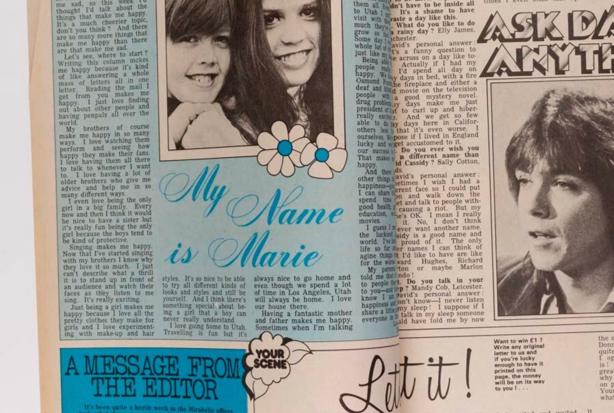 Marty Kristian SLADE Donny ALAN Osmond MIRABELLE magazine May 1973 LYNSEY PAUL