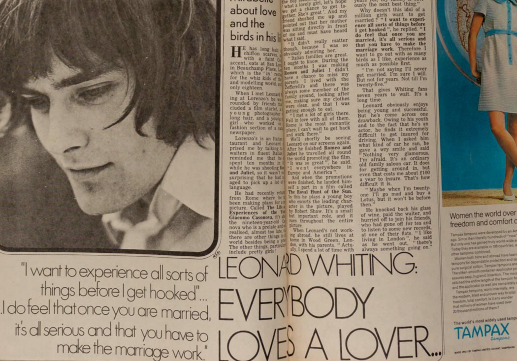 Andy Fairweather Low LEONARD WHITING Keith Moon MIRABELLE magazine July 1969 Who