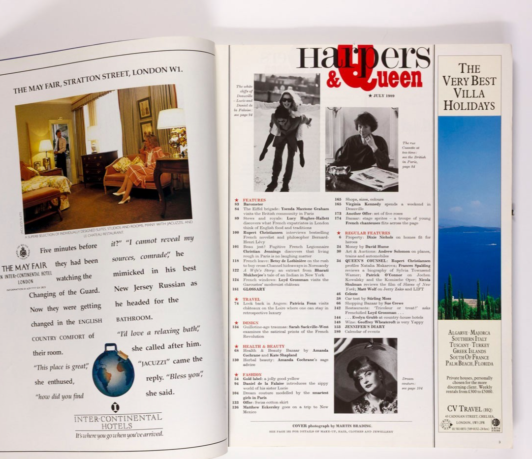 LUCIE DE LA FALAISE Julie Delpy ANGUS McBEAN Couture HARPER'S & QUEEN July 1989