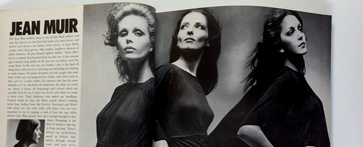 Sue Baloo JEAN MUIR Dior menswear VOGUE September 15 1972 Jan Ward BILL GIBB vtg