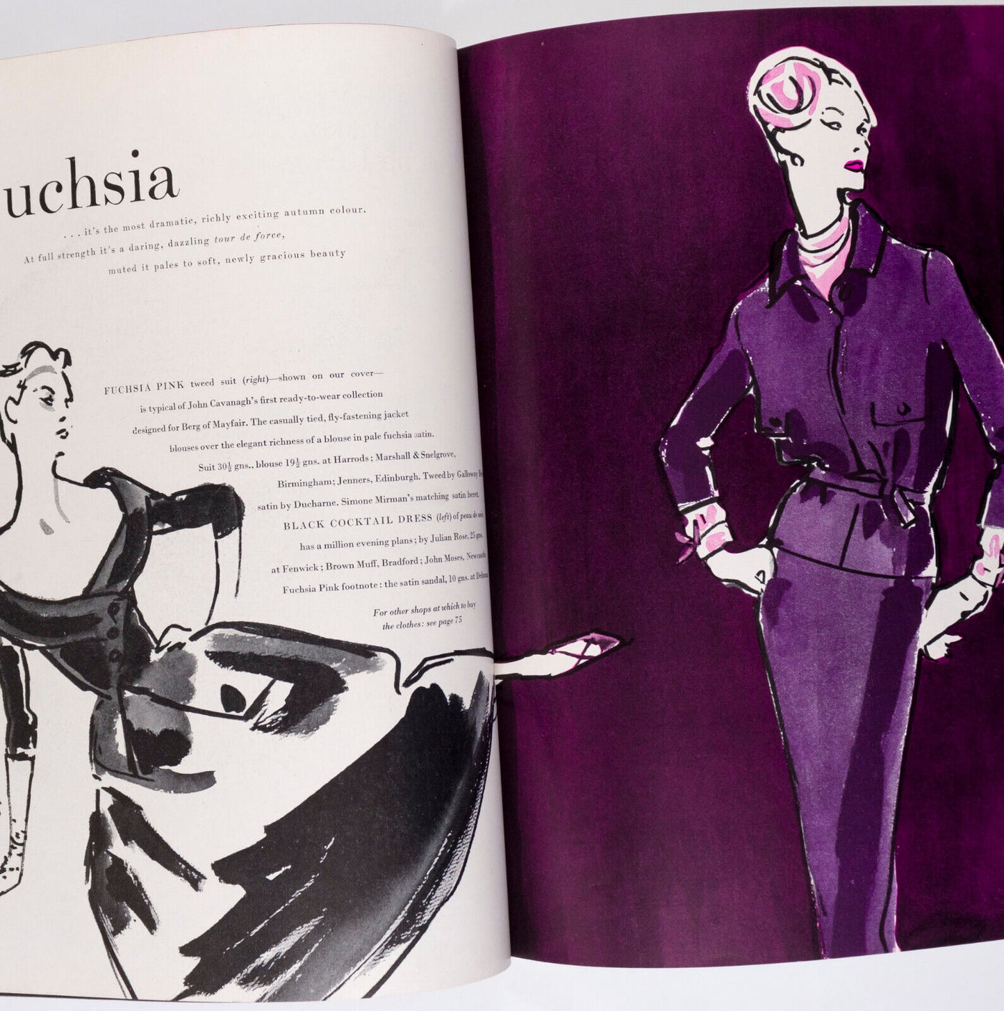 Marie Helene Arnaud NORMAN PARKINSON Helmut Newton RENE BOUCHE vtg FUCHSIA VOGUE