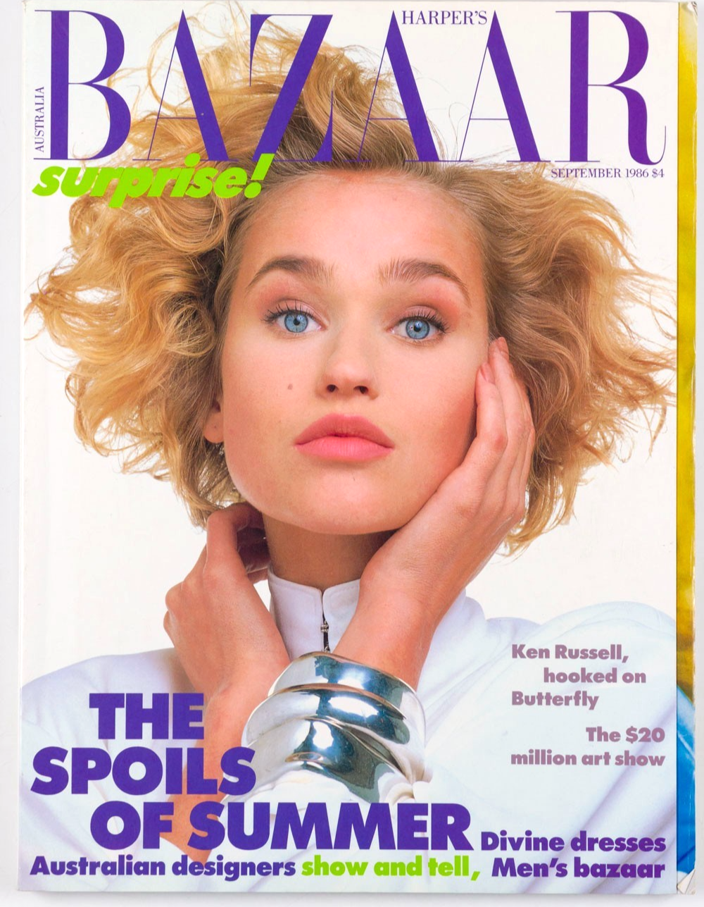 Michelle Eabry AUSTRALIA DESIGNER Ken Russell HARPERS September 1986 Martin Shaw