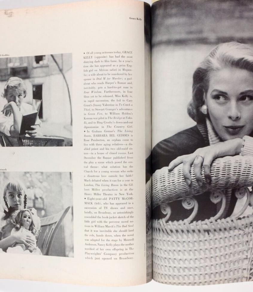 Andy Warhol SUNNY HARNETT Avedon HARPERS BAZAAR December 1954 GRACE KELLY