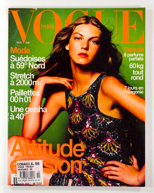 Angela Lindvall GISELE Patagonia PARIS VOGUE November 1999 Wyoming GEISHA vtg