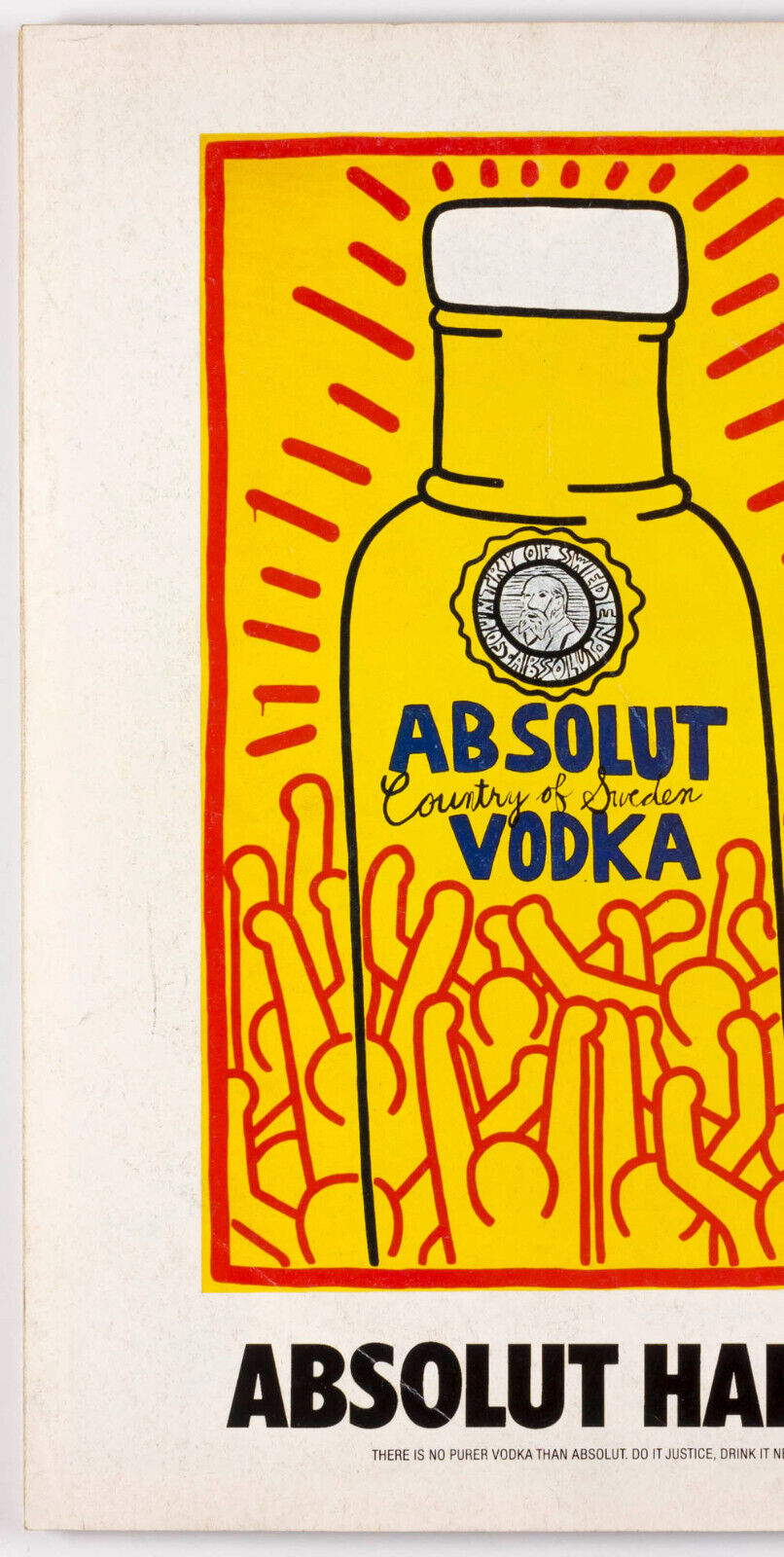 Keith Haring ABSOLUT VODKA art MAGAZINE BACK COVER ad advert advertising poster