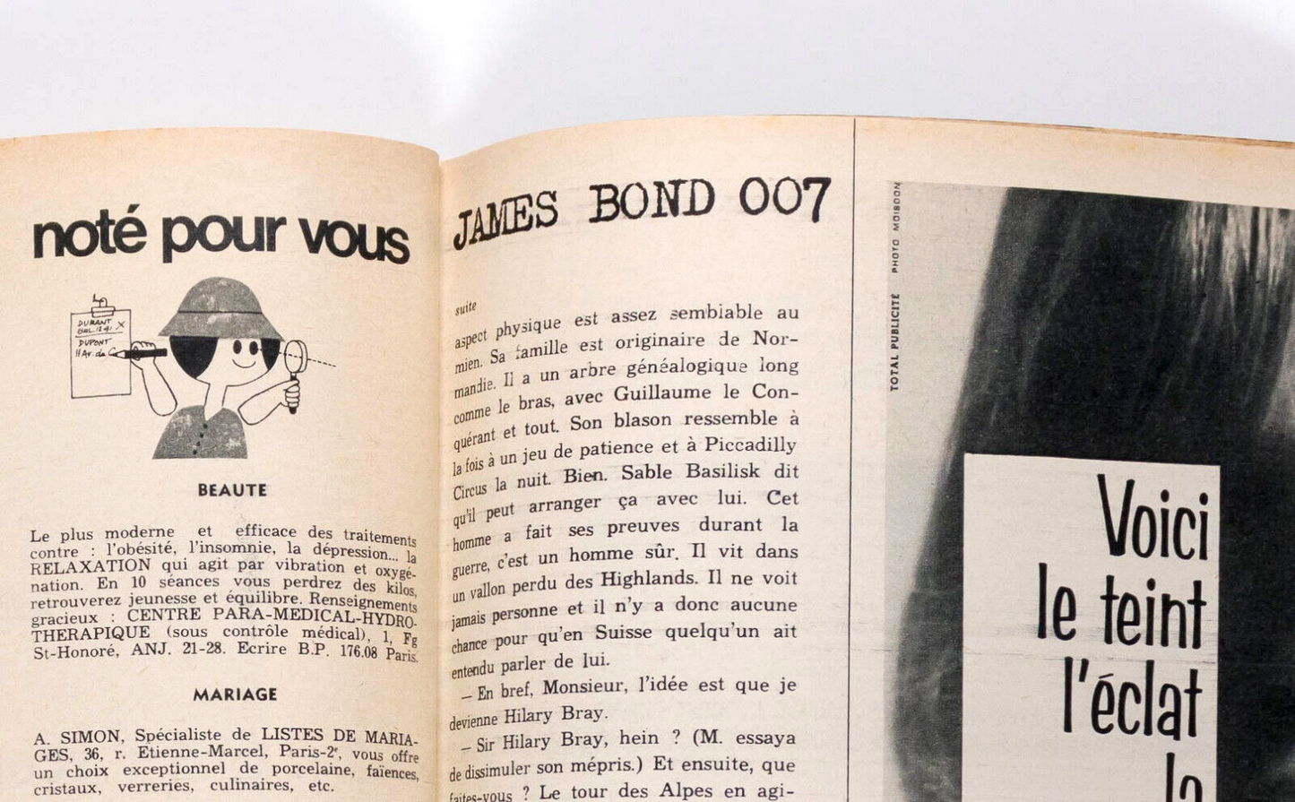 Jean Shrimpton IAN FLEMING James Bond ELLE magazine Sep 1953 Duffy SAGAN vtg 007