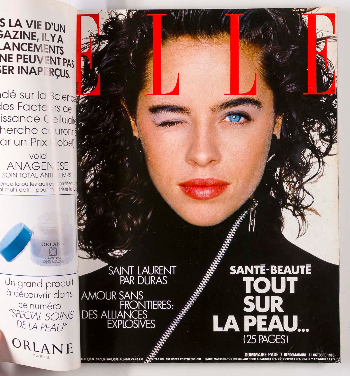 Patty Sylvia YASMIN LE BON Willy Van Rooy ELLE magazine October 1988 vtg TWEED