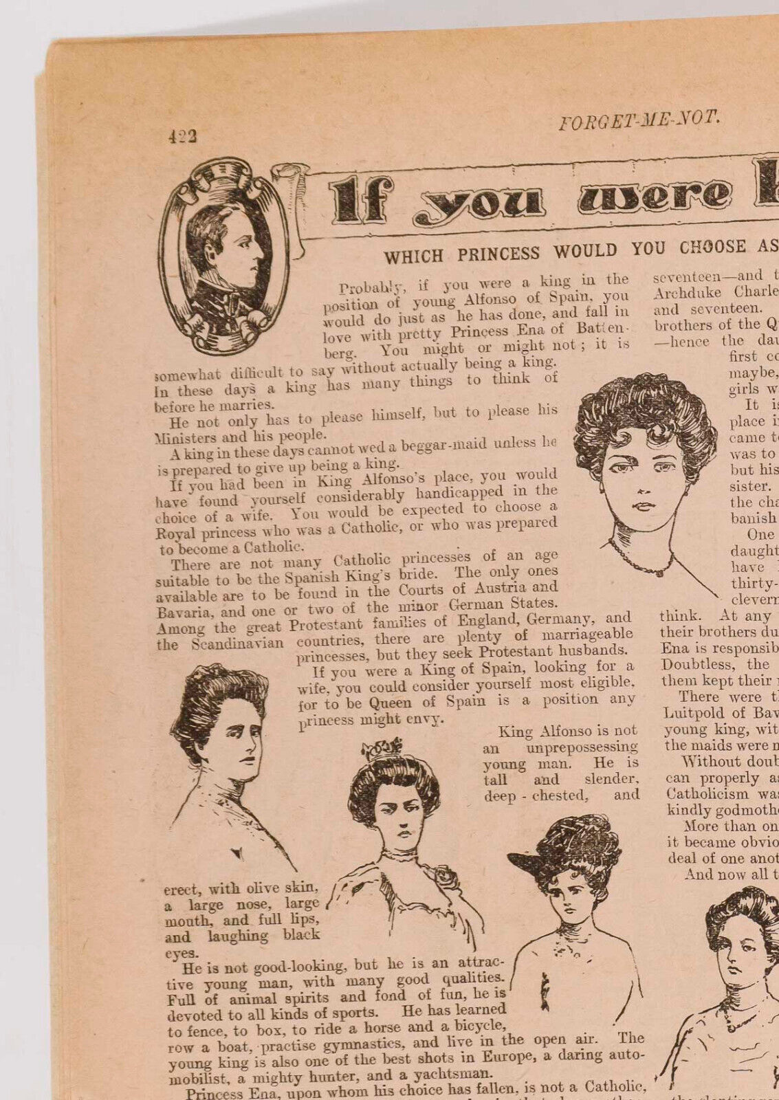 FORGET-ME-NOT Fashion & Novel PENNY MAGAZINE Art Nouveau 1903 Marriage contract