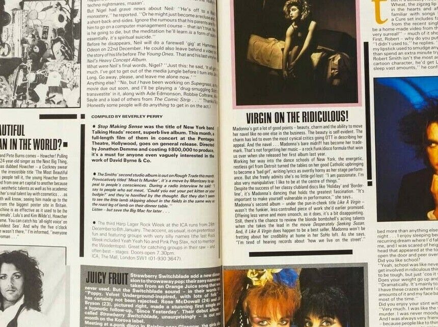 Pam Hogg BRONSKI BEAT Jon Moss BILL WYMAN Electric Ballroom HOWCHER 19 magazine