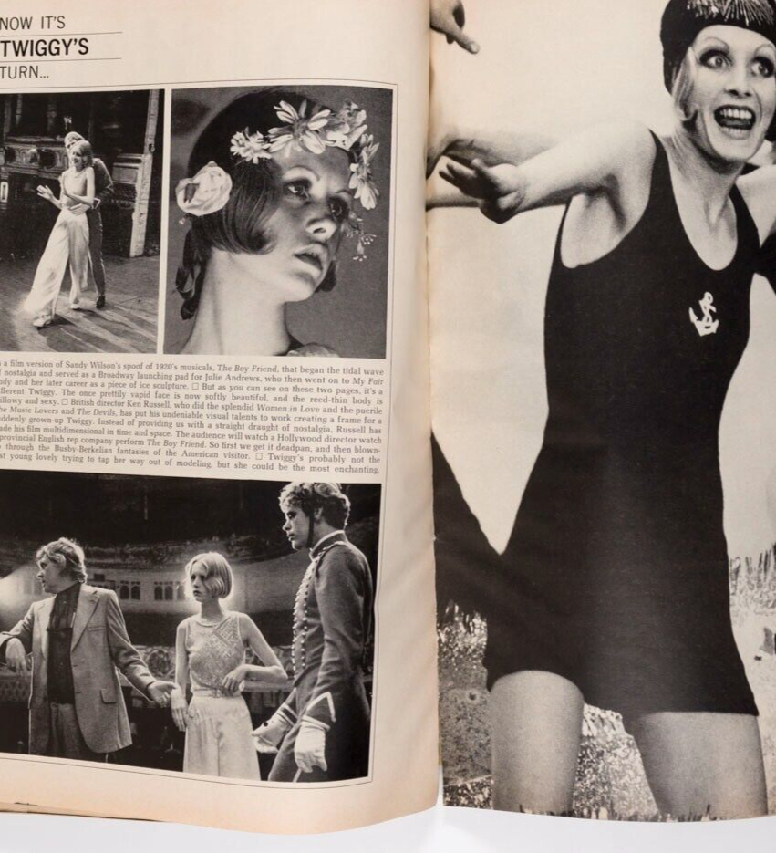 Twiggy HILDEGARD NEF Woody Allen HARPERS December 1971 Cybill Shepherd GUCCI vtg