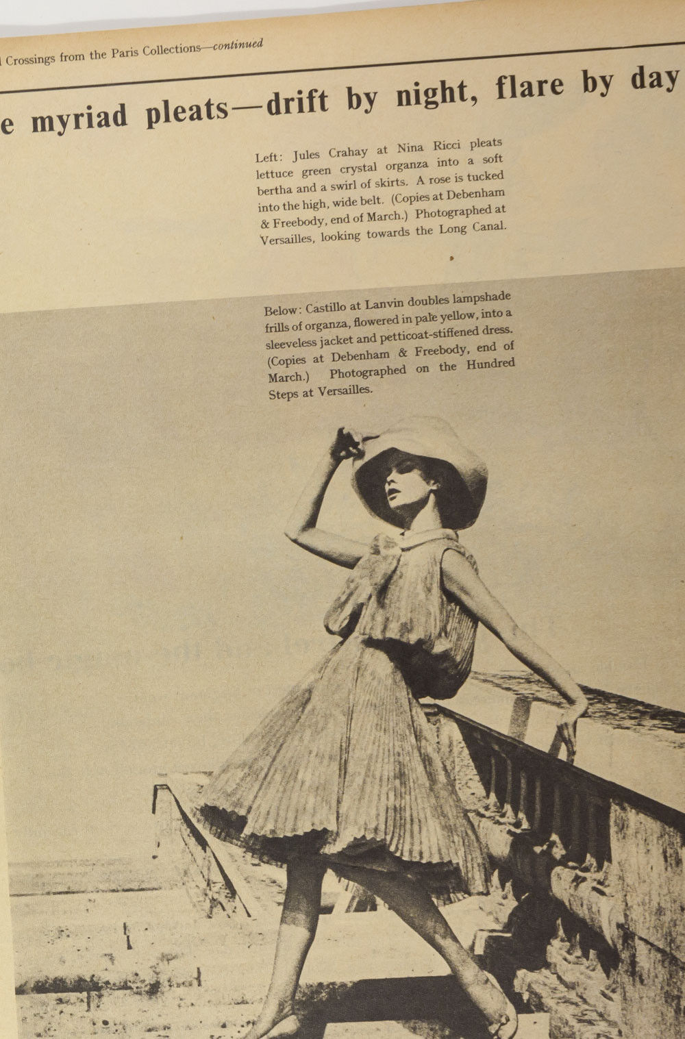 Jean Shrimpton VERSAILLES David Bailey KOUKA DENIS Dior SUNDAY TIMES MAGAZINE