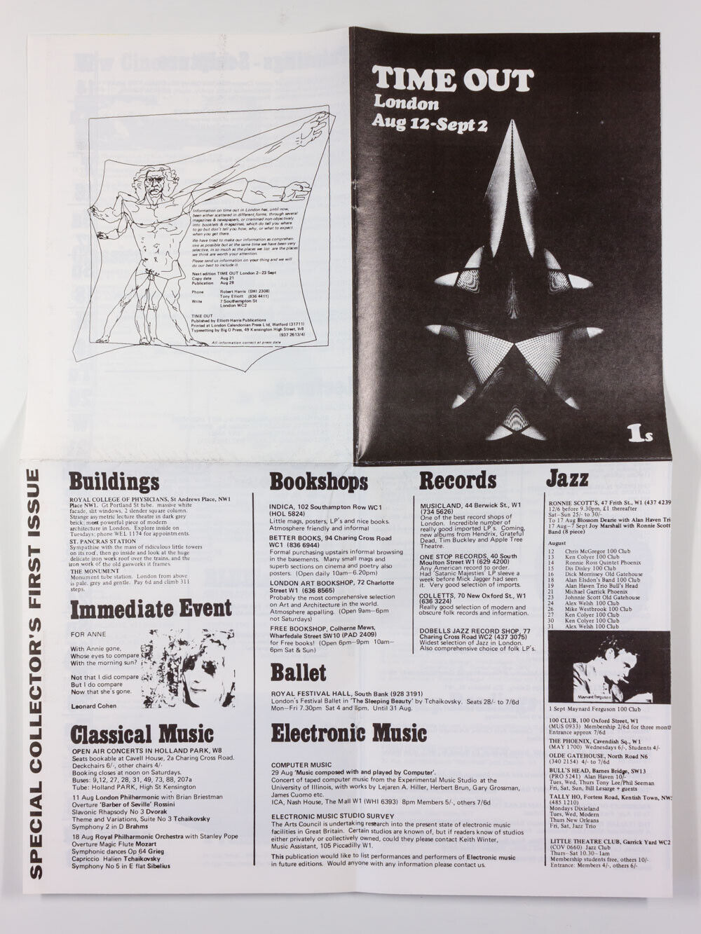 1st issue TIME OUT LONDON Alexei Sayle MARC BOLAN David Bowie 1968-1988 magazine