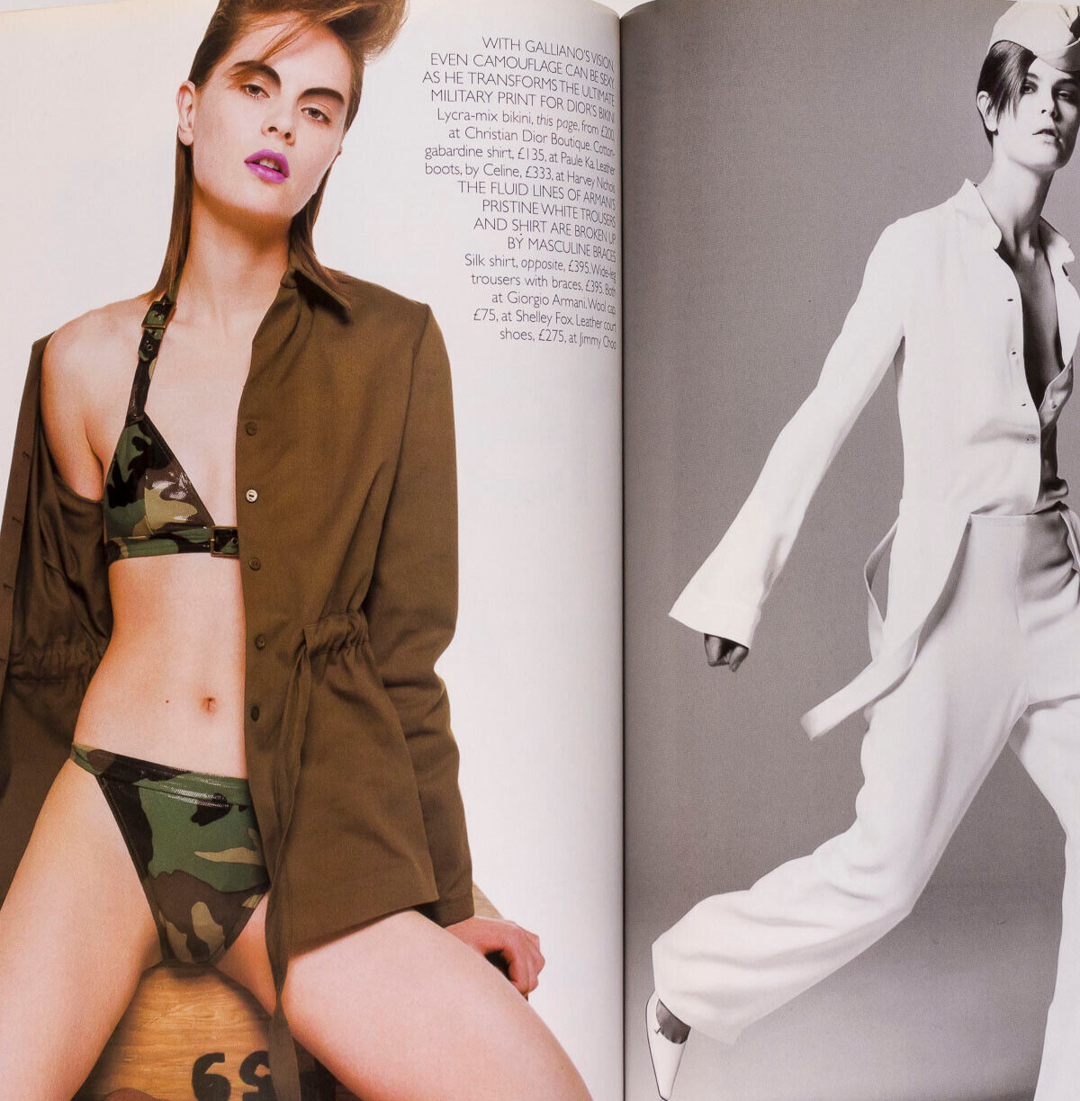 Unsmiling KAROLINA KURKOVA Two face VOGUE magazine May 2001 Tamara Rojo KORS vtg