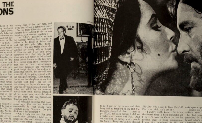 Elizabeth Taylor RICHARD BURTON Jill Kennington PAULENE Woman's Journal magazine