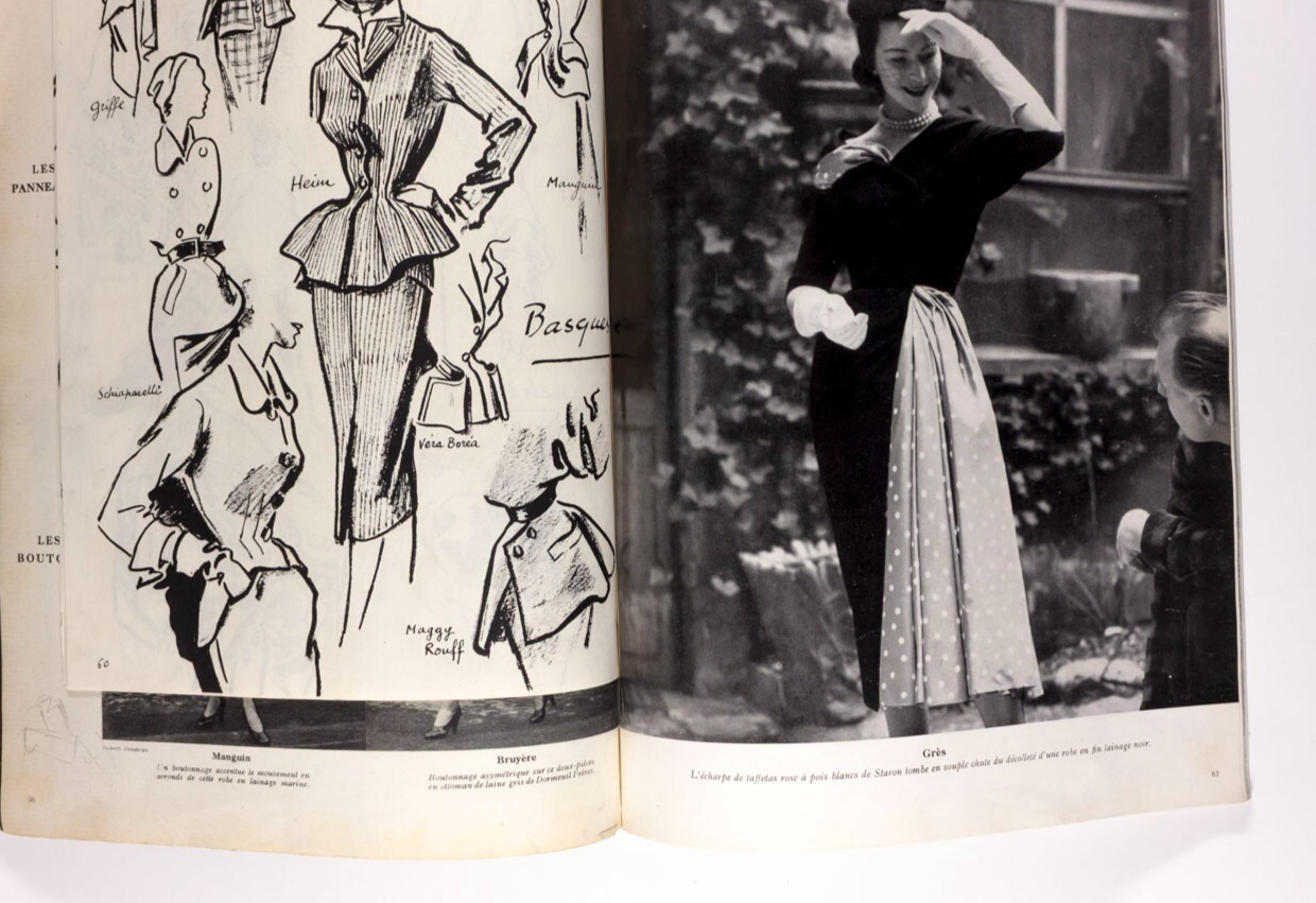Balenciaga ROBERT DOISNEAU Tom Keogh PARIS VOGUE March 1951 Collections HERMES