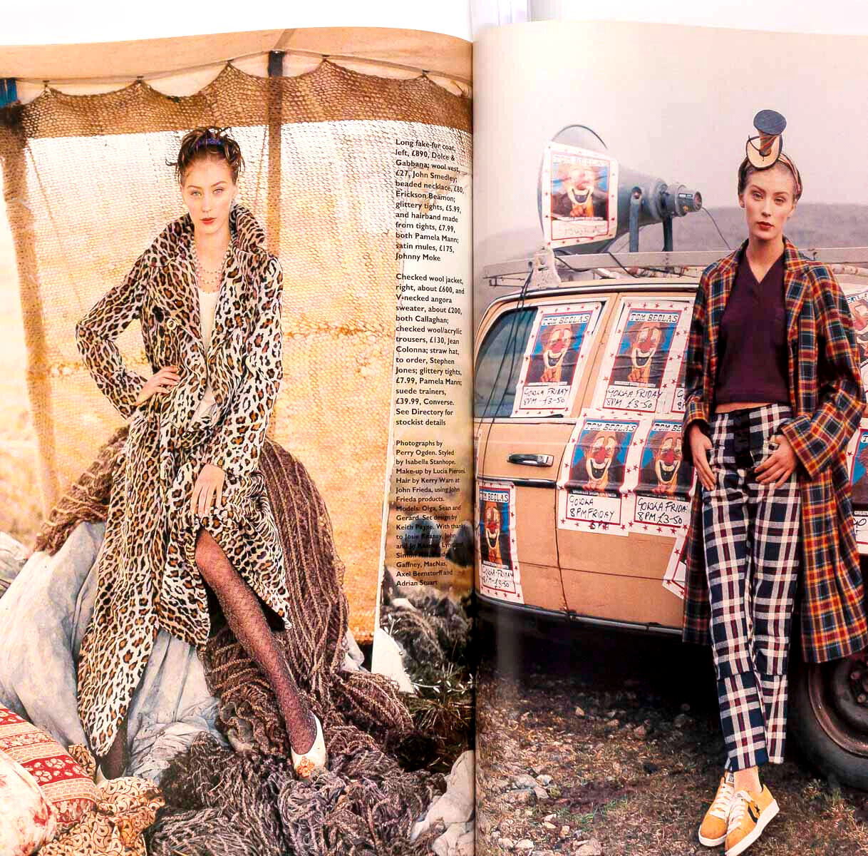 Tatjana Patitz LAETITIA CASTA Perry Ogden MARIE CLAIRE UK Dec 1994 Liberace DKNY