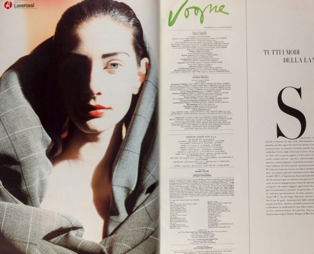 MATS GUSTAFSON Vivienne Westwood KOJI TATSUNO ~ VOGUE ITALIA wool supplement VTG