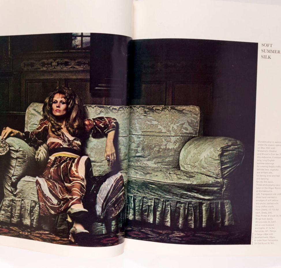 Raquel Welch LEIGH TAYLOR-YOUNG Thea Porter HARPERS June 1969 ANNA MAGNANI Quant