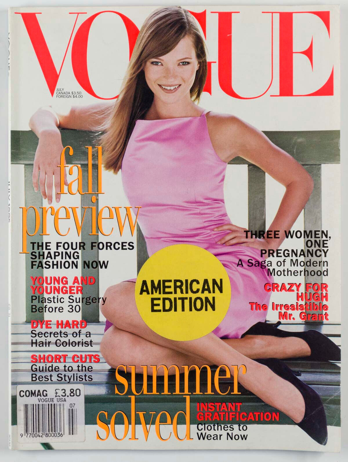 KATE MOSS 1st US Vogue NIKI TAYLOR Linda Evangelista HUGH GRANT