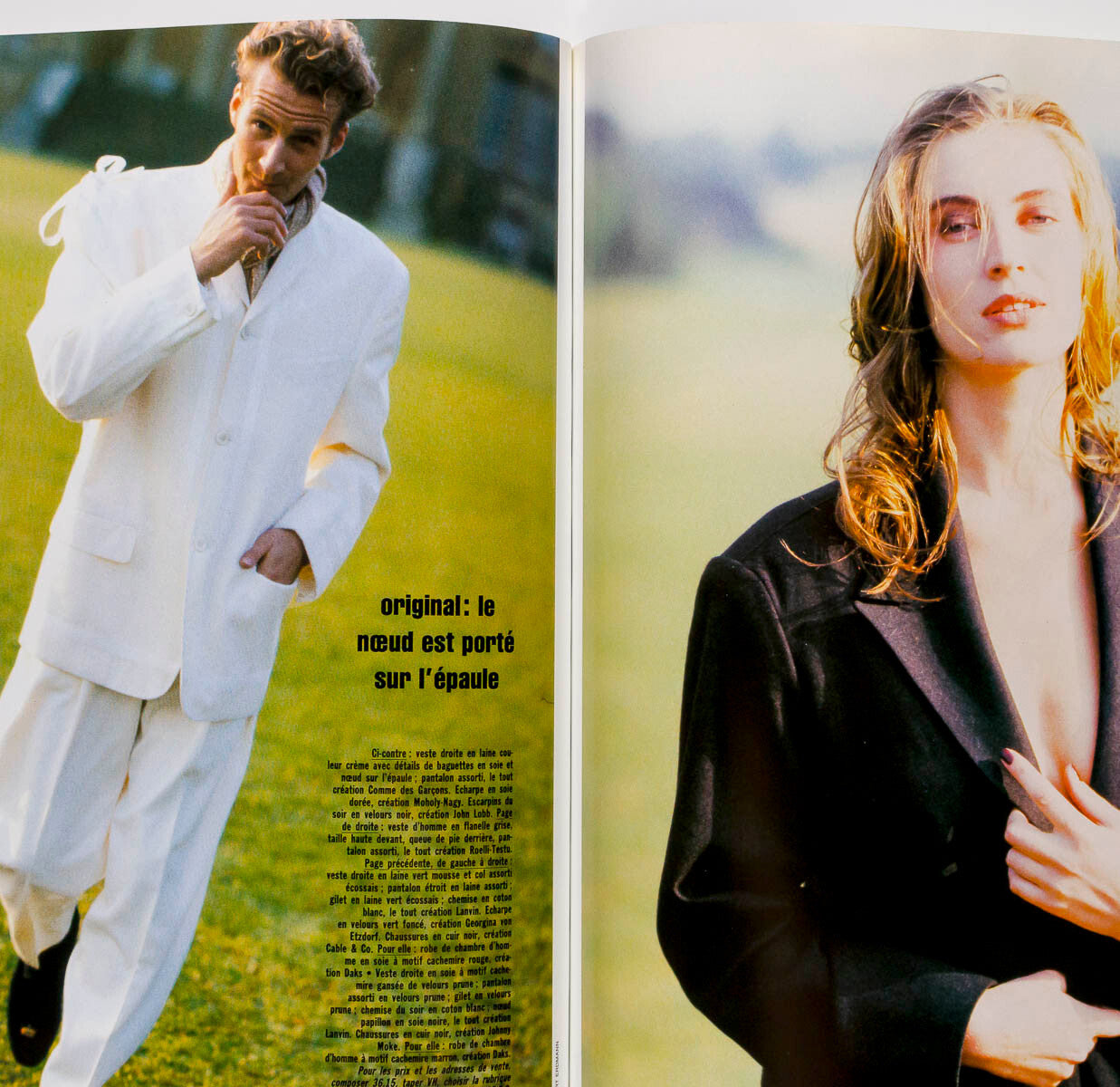 ISABELLE ADJANI & JEAN PAUL GOUDE Paris Vogue Hommes magazine 1989 December MODE