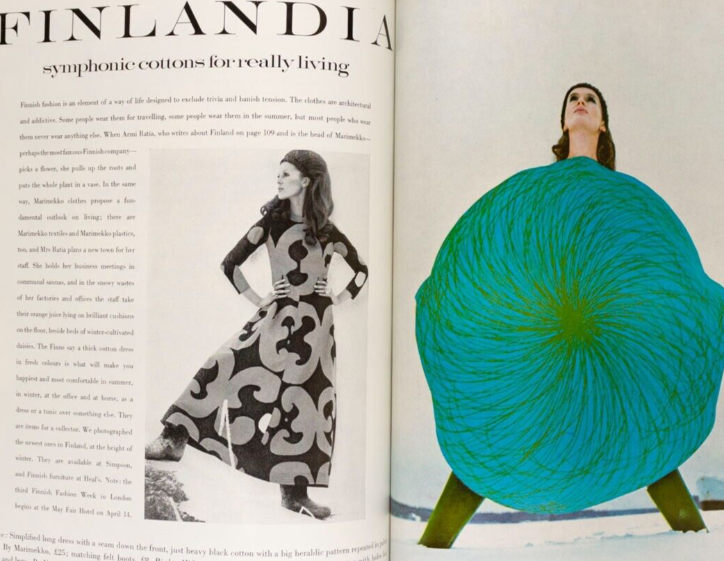 MAUDIE JAMES Guy Bourdin PATTIE Jenny BOYD Marimekko LINDA THORSON Rolex VOGUE