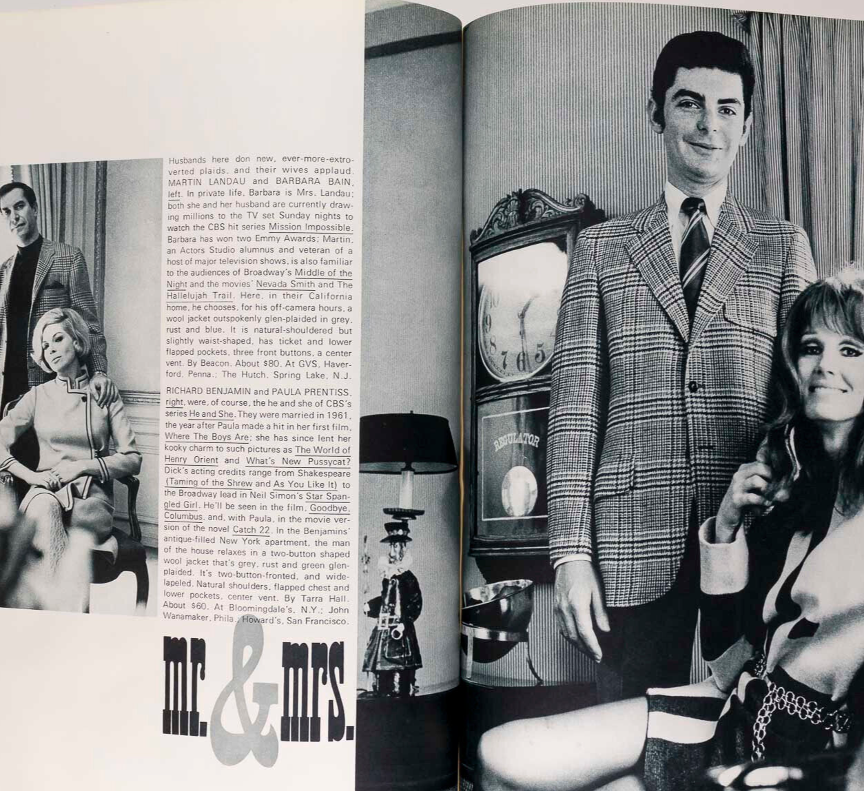 Omar Sharif ROBERT WAGNER Barbara Bain GQ magazine September 1968 Vidal Sassoon