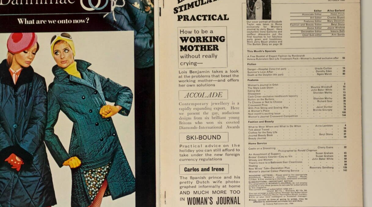 Elizabeth Taylor RICHARD BURTON Jill Kennington PAULENE Woman's Journal magazine
