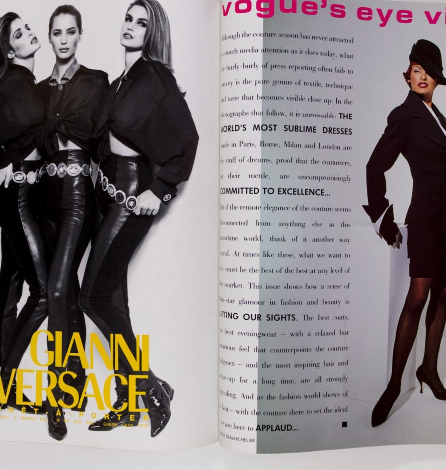 Linda Evangelista TATJANA PATITZ Yasmeen Ghauri VOGUE October 1991 Givenchy DIOR