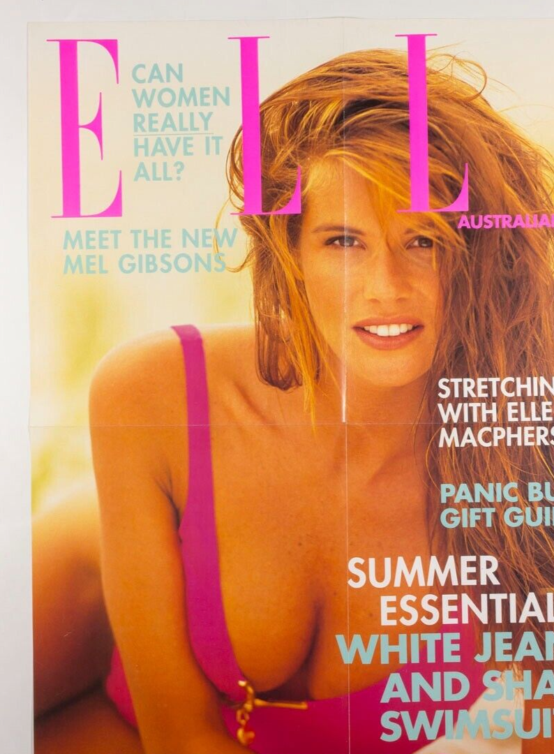 ELLE MacPHERSON cover HUGE fold-out original poster MAGAZINE Australia issue 90s