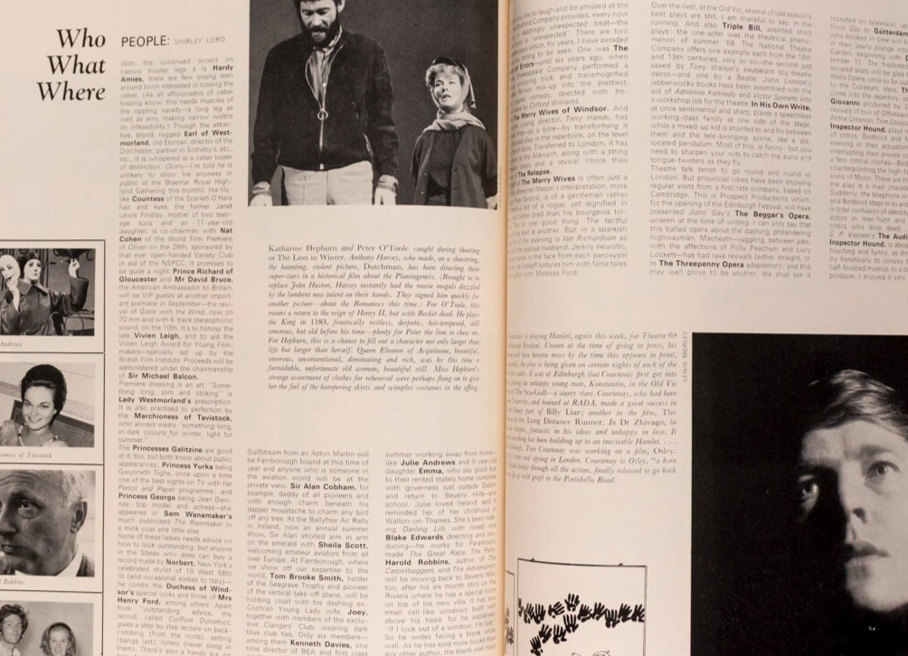 VANESSA REDGRAVE Sandra Paul MOYRA SWAN Harper's September 1968 JOHN DONALD Heim
