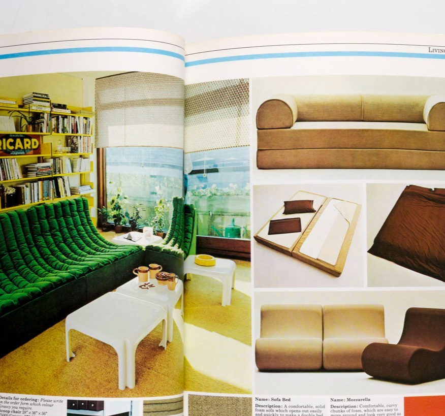 HABITAT catalogue 1976 Crayonne TERENCE CONRAN sofa INTERIOR DESIGN magazine VTG