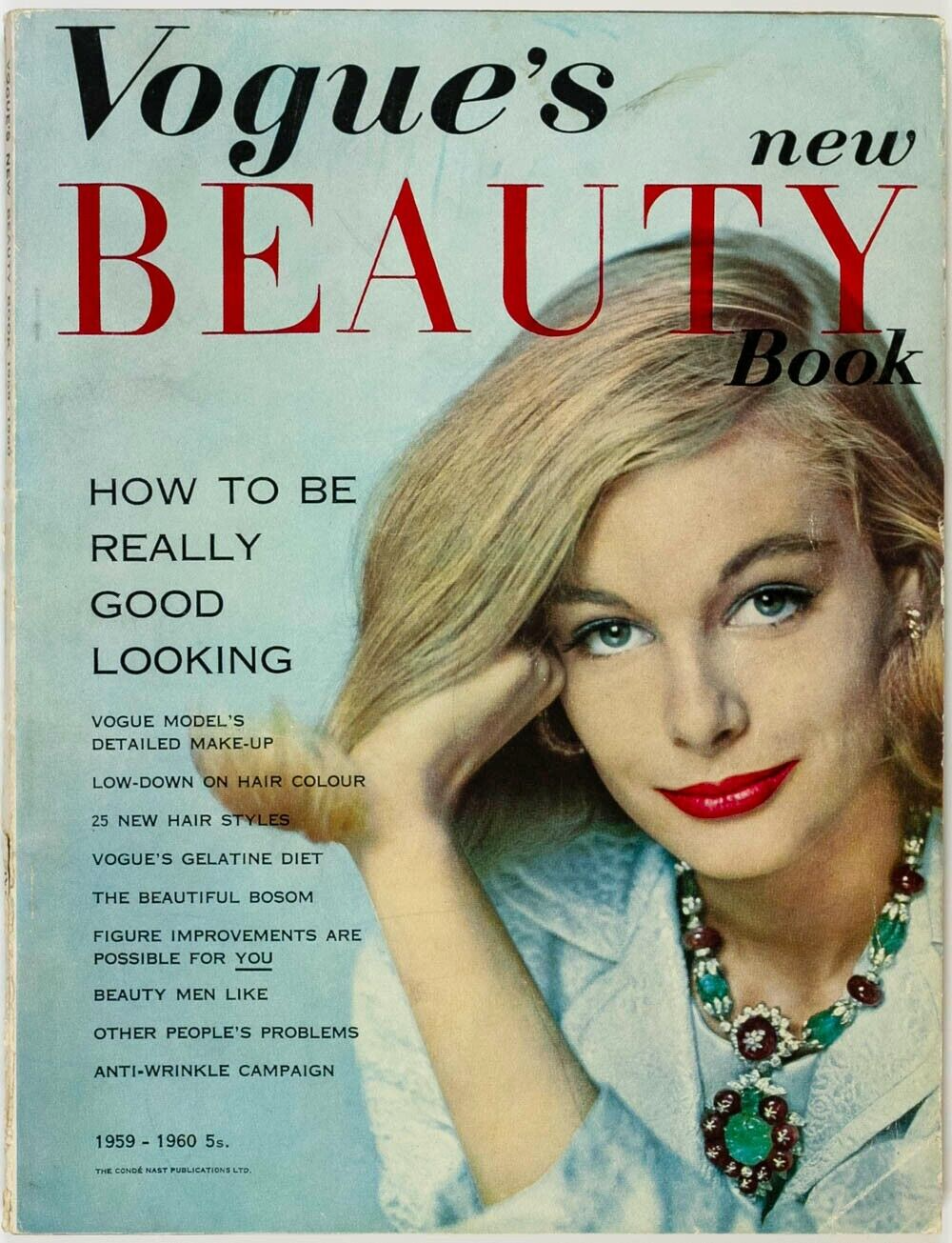 VOGUE New Beauty Book 1959 Vintage HAIR STYLES Make-Up 1960 magazine COSMETICS
