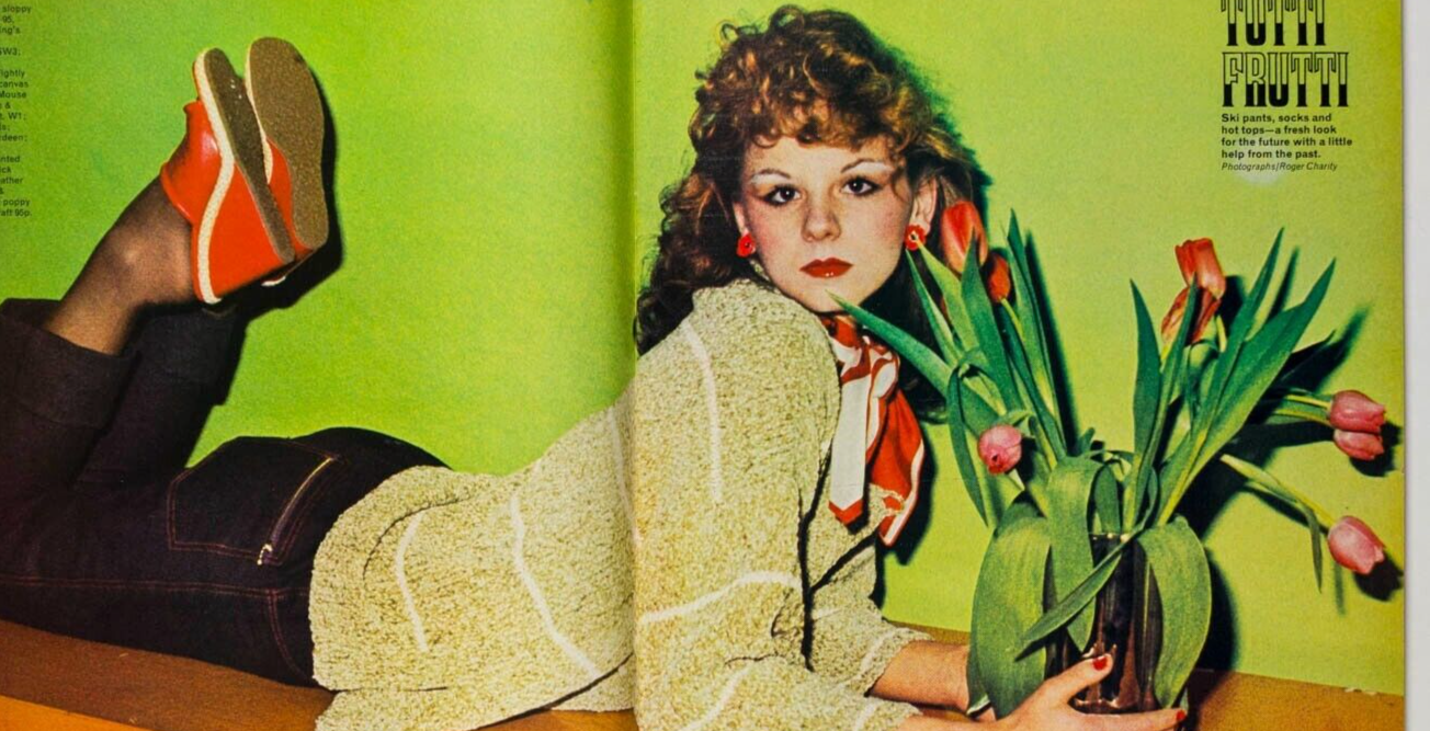 Miss Mouse BRYAN FERRY Mary Quant HONEY magazine May 1975 Biba MARGARET HOWELL