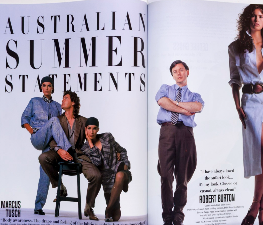 Michelle Eabry AUSTRALIA DESIGNER Ken Russell HARPERS September 1986 Martin Shaw