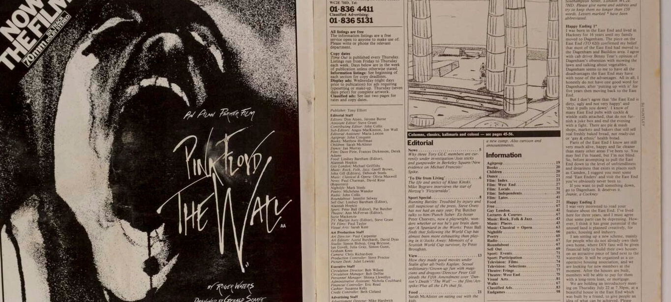 Klaus Kinski PINK FLOYD Steve Ovett TIME OUT magazine PETER GILL Fitzcarraldo