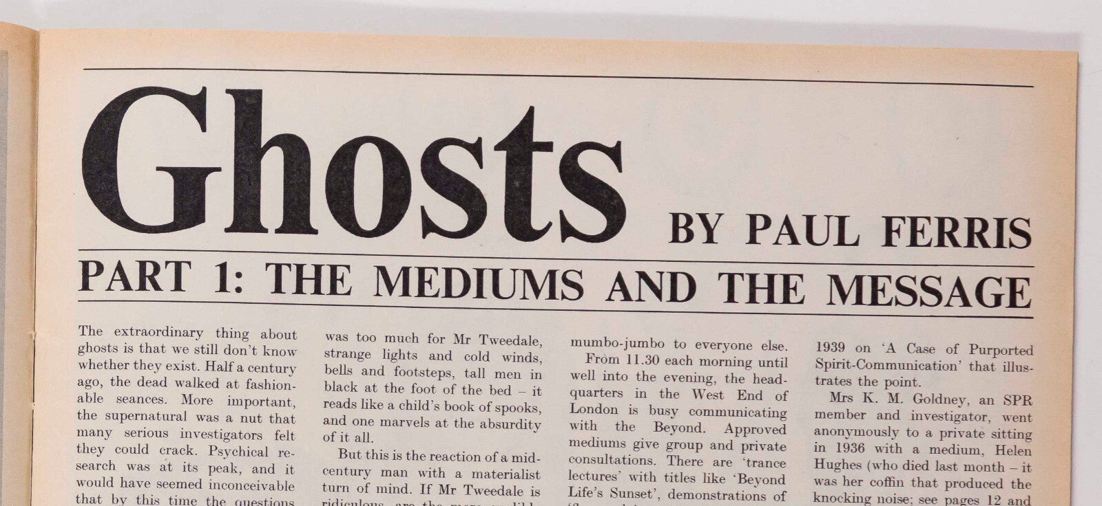 SPIRITUALISTS Ghost VERUSCHKA Observer magazine October 1967 Svetlana Alliluyeva