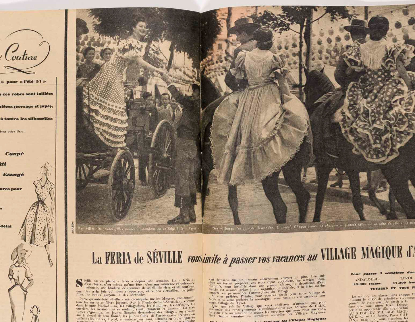 BRIGITTE BARDOT Suzy Parker BRASSAI Seville BETTE DAVIS French ELLE magazine 50s