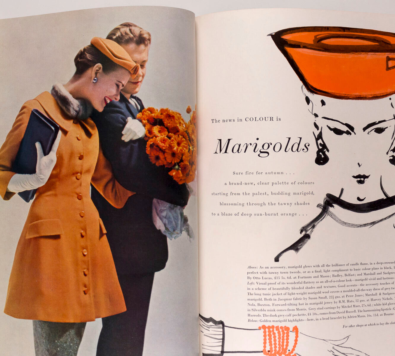 Vernier STEMP Dylan Thomas VOGUE August 1955 70th birthday gift MARIGOLD Corsets