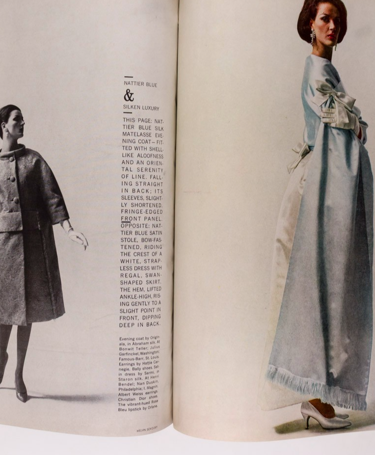 Ruth Neumann Derujinsky BALENCIAGA Givenchy HARPERS BAZAAR November 1960 Freud
