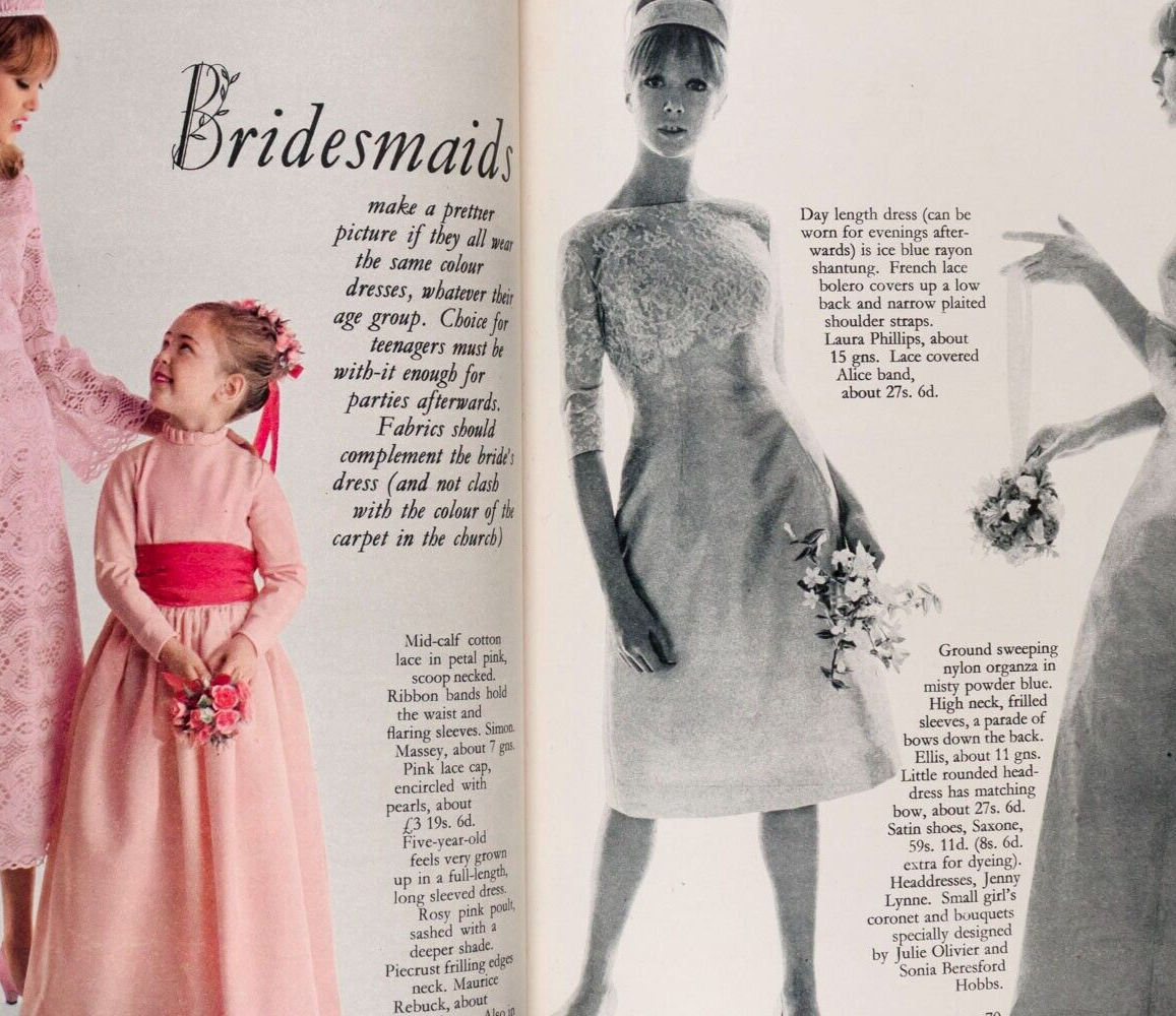 Pattie Boyd JILL KENNINGTON Sandra Lousada BRIDESMAIDS magazine GRACE CODDINGTON