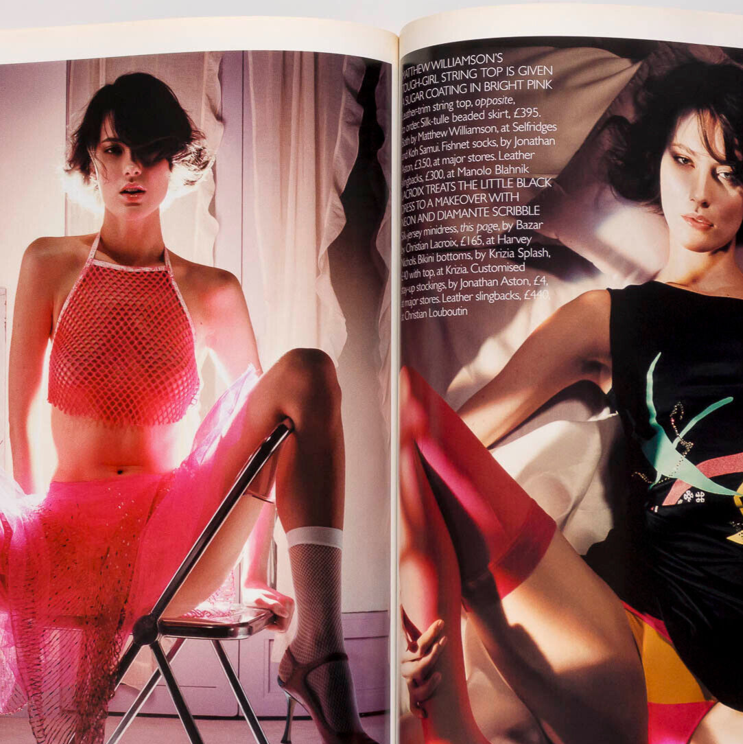 Unsmiling KAROLINA KURKOVA Two face VOGUE magazine May 2001 Tamara Rojo KORS vtg