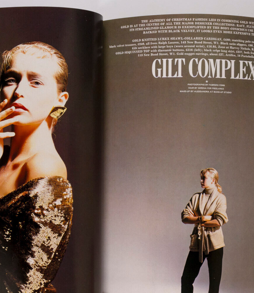 Cindy Crawford HELENA BONHAM CARTER Victoria Brynner HARPERS QUEEN December 1985